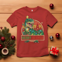 Funny Christmas Dinosaur T Shirt Merry Rexmas Dino Xmas Tree - Wonder Print Shop