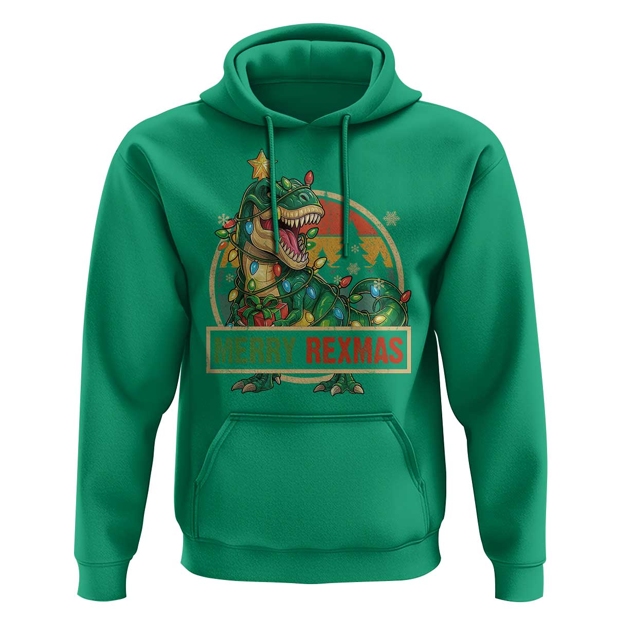 Funny Christmas Dinosaur Hoodie Merry Rexmas Dino Xmas Tree - Wonder Print Shop