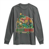 Funny Christmas Dinosaur Long Sleeve Shirt Merry Rexmas Dino Xmas Tree - Wonder Print Shop