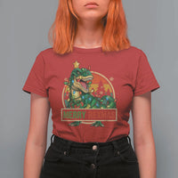Funny Christmas Dinosaur T Shirt For Women Merry Rexmas Dino Xmas Tree - Wonder Print Shop