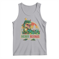 Funny Christmas Dinosaur Tank Top Merry Rexmas Dino Xmas Tree - Wonder Print Shop