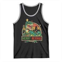 Funny Christmas Dinosaur Tank Top Merry Rexmas Dino Xmas Tree - Wonder Print Shop