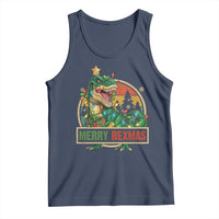 Funny Christmas Dinosaur Tank Top Merry Rexmas Dino Xmas Tree - Wonder Print Shop