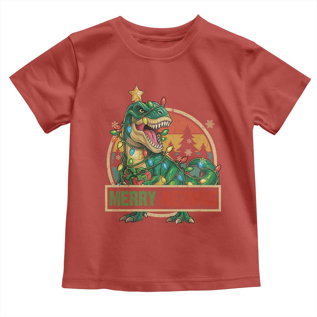 Funny Christmas Dinosaur Toddler T Shirt Merry Rexmas Dino Xmas Tree - Wonder Print Shop