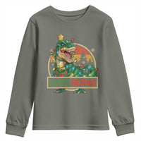 Funny Christmas Dinosaur Youth Sweatshirt Merry Rexmas Dino Xmas Tree - Wonder Print Shop