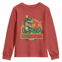 Funny Christmas Dinosaur Youth Sweatshirt Merry Rexmas Dino Xmas Tree - Wonder Print Shop