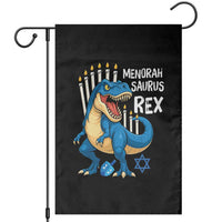 Funny Hanukkah Dinosaur Garden Flag Menorasaurus Rex Jewish Holiday Chanukkah - Wonder Print Shop