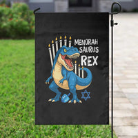 Funny Hanukkah Dinosaur Garden Flag Menorasaurus Rex Jewish Holiday Chanukkah - Wonder Print Shop