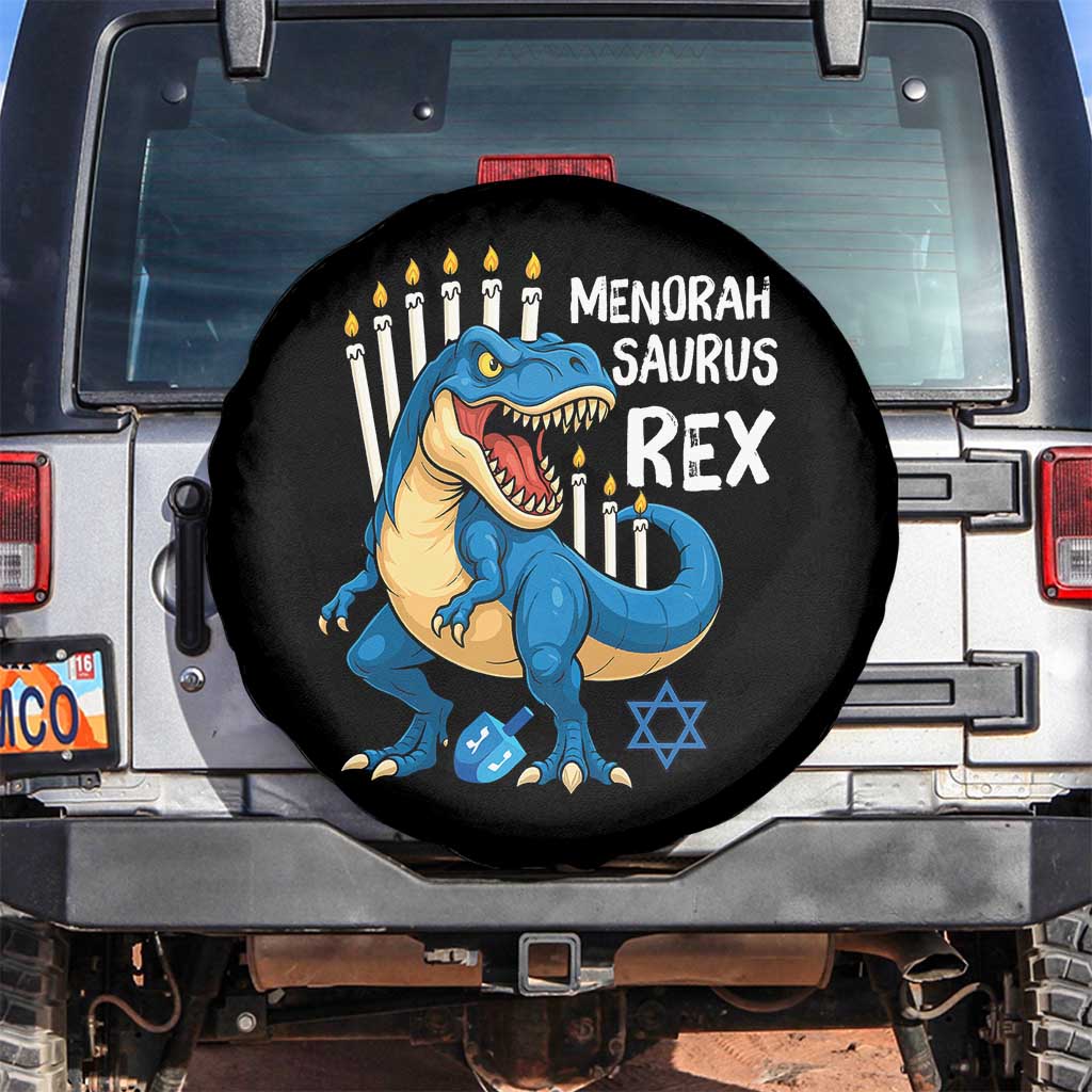 Funny Hanukkah Dinosaur Spare Tire Cover Menorasaurus Rex Jewish Holiday Chanukkah - Wonder Print Shop