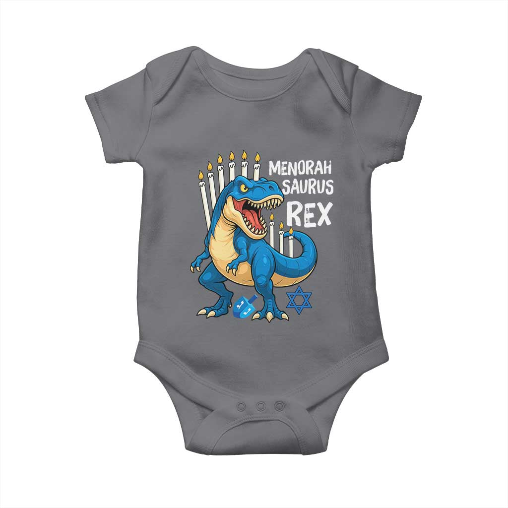 Funny Hanukkah Dinosaur Baby Onesie Menorasaurus Rex Jewish Holiday Chanukkah - Wonder Print Shop