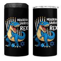 Funny Hanukkah Dinosaur 4 in 1 Can Cooler Tumbler Menorasaurus Rex Jewish Holiday Chanukkah - Wonder Print Shop