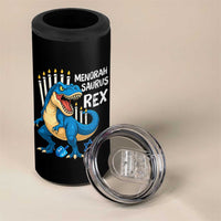 Funny Hanukkah Dinosaur 4 in 1 Can Cooler Tumbler Menorasaurus Rex Jewish Holiday Chanukkah - Wonder Print Shop