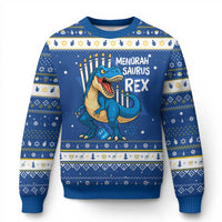 Funny Chanukah Dinosaur Hanukkah Ugly Sweater Menorasaurus Rex Jewish Holiday - Wonder Print Shop