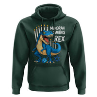 Funny Hanukkah Dinosaur Hoodie Menorasaurus Rex Jewish Holiday Chanukkah - Wonder Print Shop