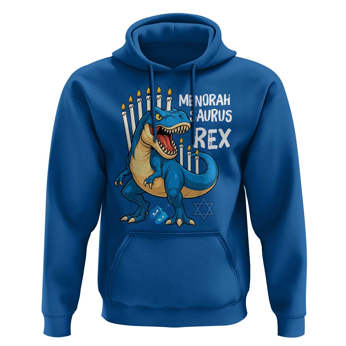 Funny Hanukkah Dinosaur Hoodie Menorasaurus Rex Jewish Holiday Chanukkah - Wonder Print Shop