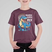 Funny Hanukkah Dinosaur T Shirt For Kid Menorasaurus Rex Jewish Holiday Chanukkah - Wonder Print Shop