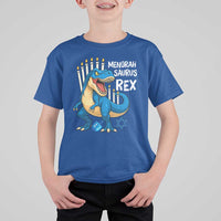 Funny Hanukkah Dinosaur T Shirt For Kid Menorasaurus Rex Jewish Holiday Chanukkah - Wonder Print Shop
