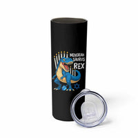 Funny Hanukkah Dinosaur Skinny Tumbler Menorasaurus Rex Jewish Holiday Chanukkah - Wonder Print Shop