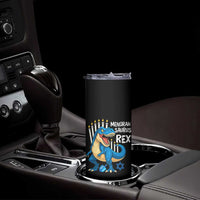 Funny Hanukkah Dinosaur Skinny Tumbler Menorasaurus Rex Jewish Holiday Chanukkah - Wonder Print Shop