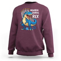 Funny Hanukkah Dinosaur Sweatshirt Menorasaurus Rex Jewish Holiday Chanukkah - Wonder Print Shop