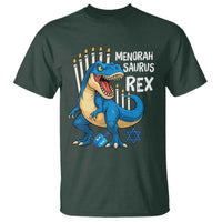 Funny Hanukkah Dinosaur T Shirt Menorasaurus Rex Jewish Holiday Chanukkah - Wonder Print Shop