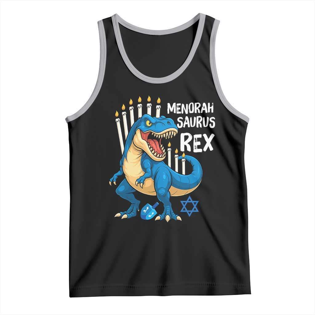 Funny Hanukkah Dinosaur Tank Top Menorasaurus Rex Jewish Holiday Chanukkah - Wonder Print Shop
