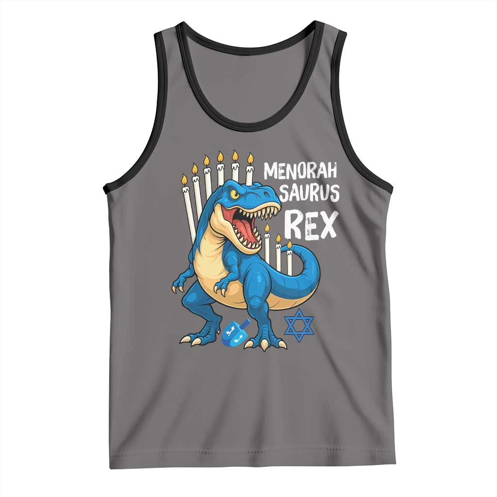Funny Hanukkah Dinosaur Tank Top Menorasaurus Rex Jewish Holiday Chanukkah - Wonder Print Shop