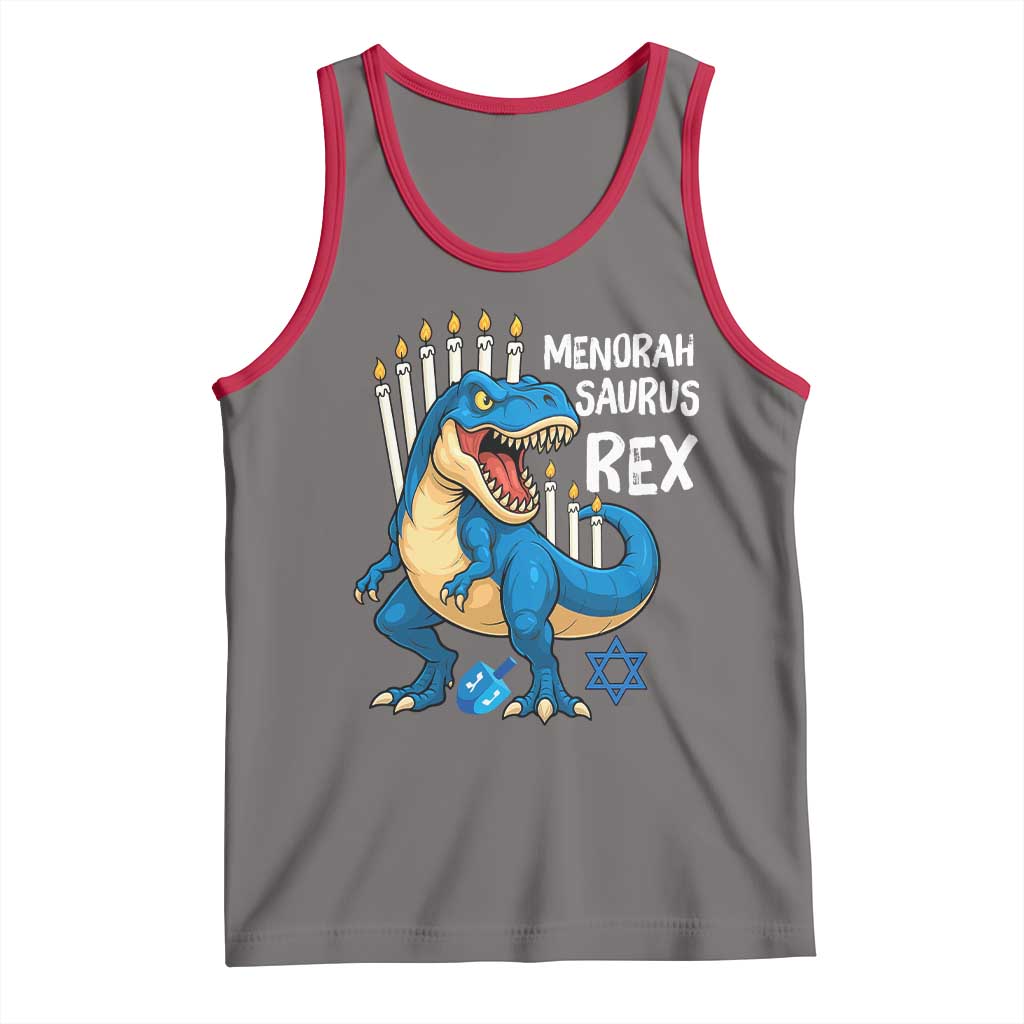 Funny Hanukkah Dinosaur Tank Top Menorasaurus Rex Jewish Holiday Chanukkah - Wonder Print Shop