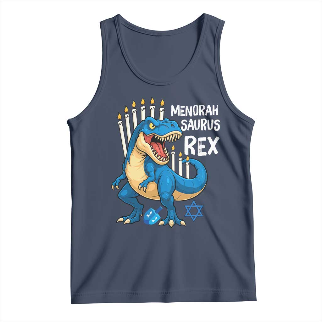 Funny Hanukkah Dinosaur Tank Top Menorasaurus Rex Jewish Holiday Chanukkah - Wonder Print Shop