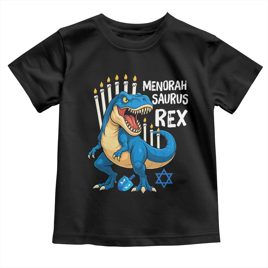 Funny Hanukkah Dinosaur Toddler T Shirt Menorasaurus Rex Jewish Holiday Chanukkah - Wonder Print Shop