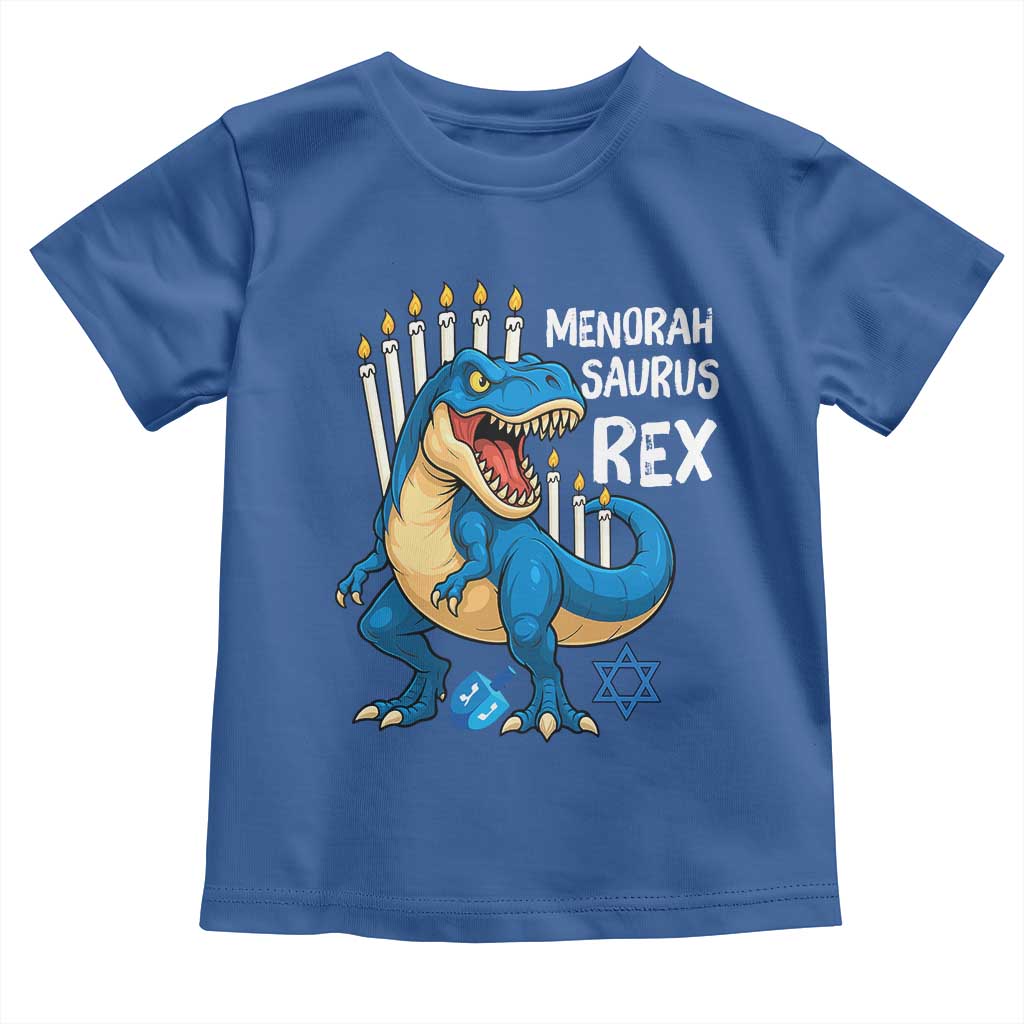 Funny Hanukkah Dinosaur Toddler T Shirt Menorasaurus Rex Jewish Holiday Chanukkah - Wonder Print Shop