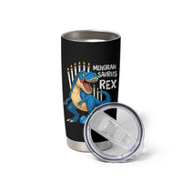 Funny Hanukkah Dinosaur Tumbler Cup Menorasaurus Rex Jewish Holiday Chanukkah - Wonder Print Shop