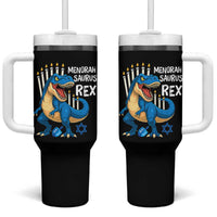 Funny Hanukkah Dinosaur Tumbler With Handle Menorasaurus Rex Jewish Holiday Chanukkah - Wonder Print Shop