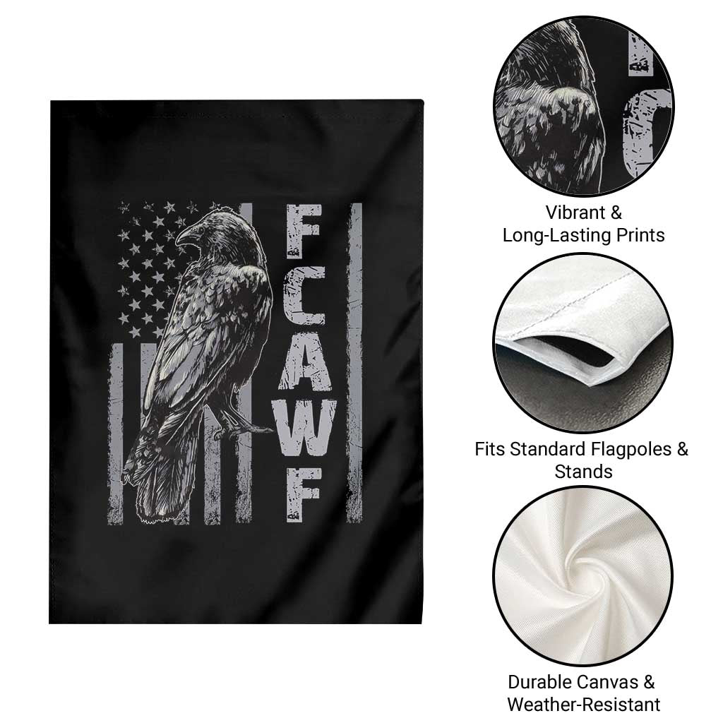 Funny F CAW F Crow Garden Flag Vintage American Flag - Wonder Print Shop