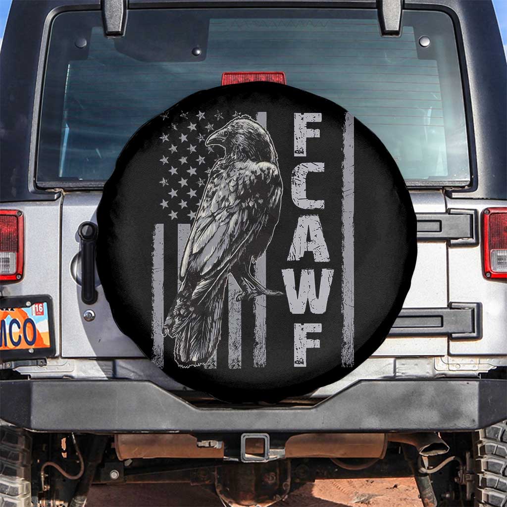 Funny F CAW F Crow Spare Tire Cover Vintage American Flag - Wonder Print Shop