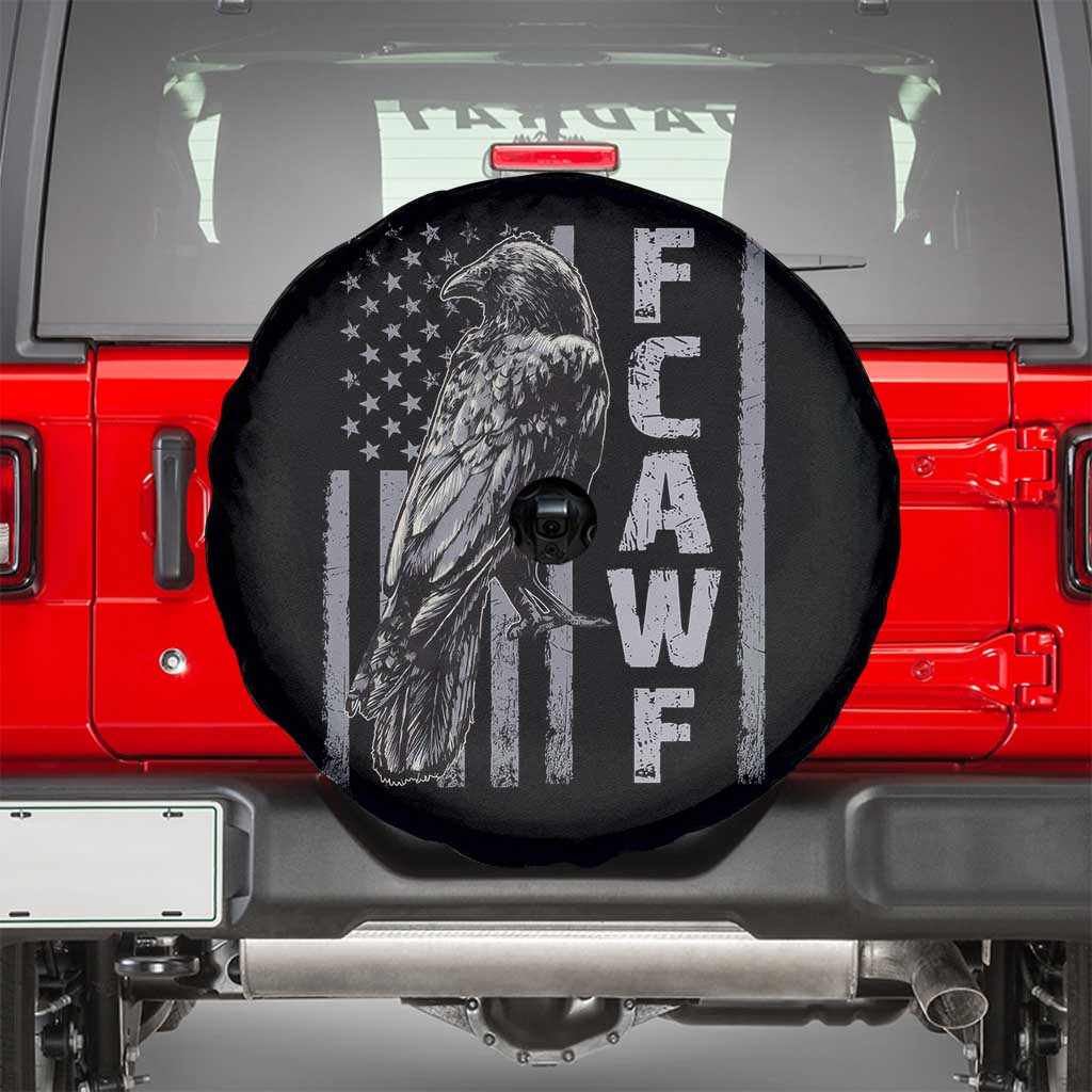 Funny F CAW F Crow Spare Tire Cover Vintage American Flag - Wonder Print Shop