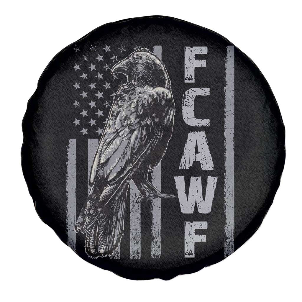 Funny F CAW F Crow Spare Tire Cover Vintage American Flag - Wonder Print Shop