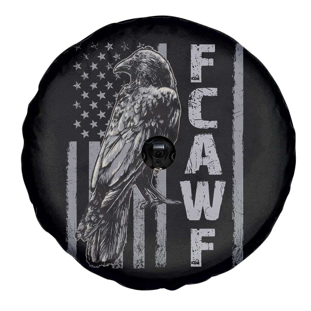 Funny F CAW F Crow Spare Tire Cover Vintage American Flag - Wonder Print Shop