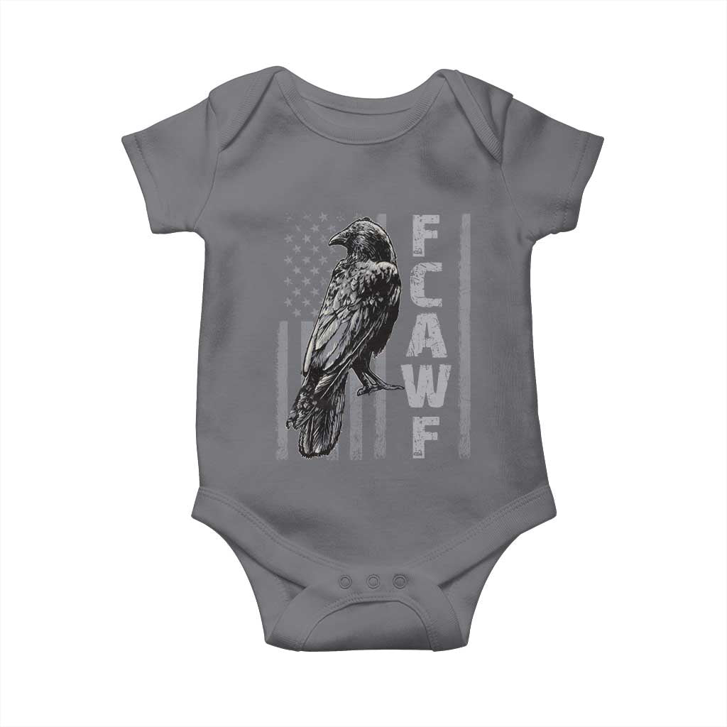 Funny F CAW F Crow Baby Onesie Vintage American Flag - Wonder Print Shop