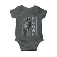 Funny F CAW F Crow Baby Onesie Vintage American Flag - Wonder Print Shop