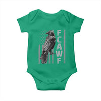 Funny F CAW F Crow Baby Onesie Vintage American Flag - Wonder Print Shop
