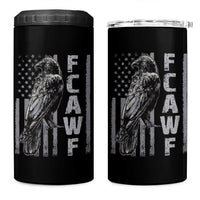 Funny F CAW F Crow 4 in 1 Can Cooler Tumbler Vintage American Flag - Wonder Print Shop
