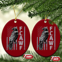 Funny F CAW F Crow Ceramic Ornament Vintage American Flag - Wonder Print Shop