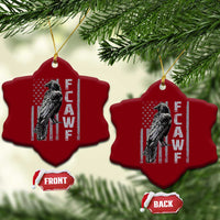 Funny F CAW F Crow Ceramic Ornament Vintage American Flag - Wonder Print Shop