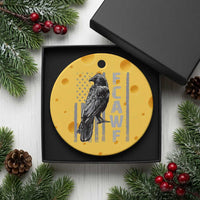 Funny F CAW F Crow Ceramic Ornament Vintage American Flag - Wonder Print Shop