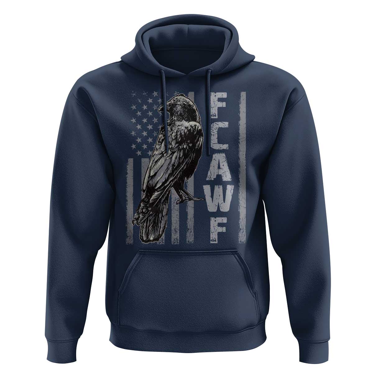 Funny F CAW F Crow Hoodie Vintage American Flag - Wonder Print Shop