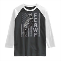 Funny F CAW F Crow Raglan Shirt Vintage American Flag - Wonder Print Shop