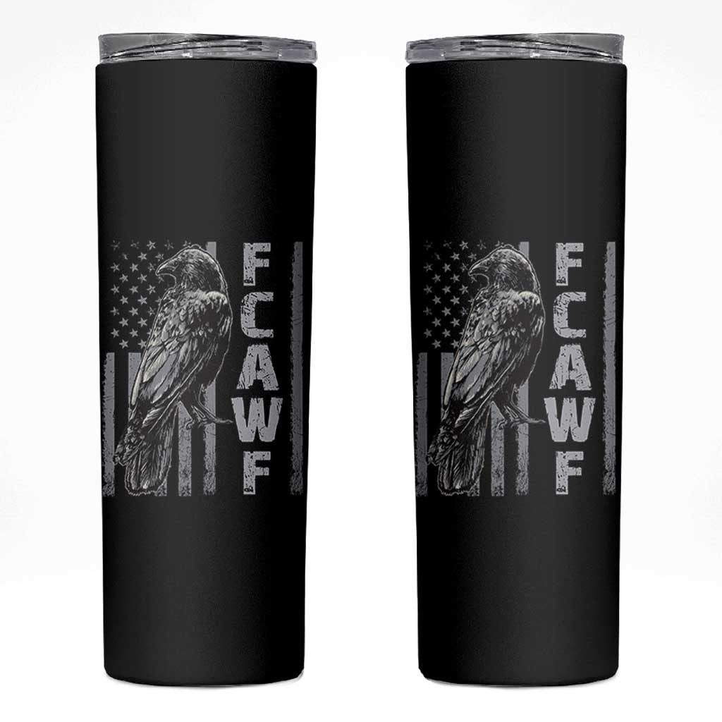 Funny F CAW F Crow Skinny Tumbler Vintage American Flag - Wonder Print Shop