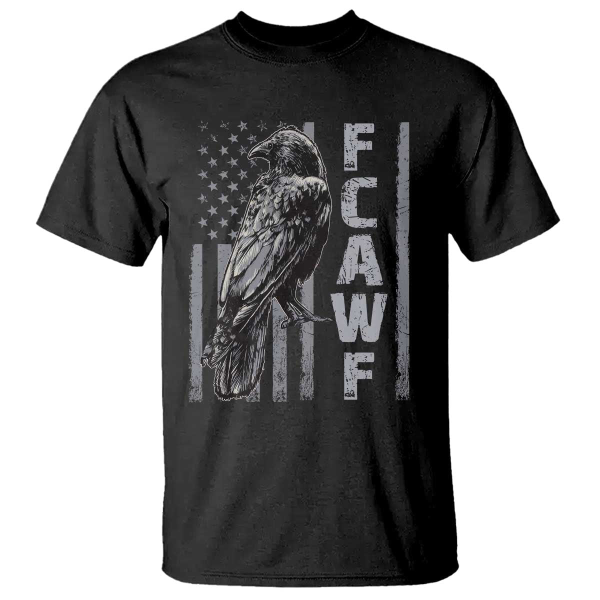 Funny F CAW F Crow T Shirt Vintage American Flag - Wonder Print Shop