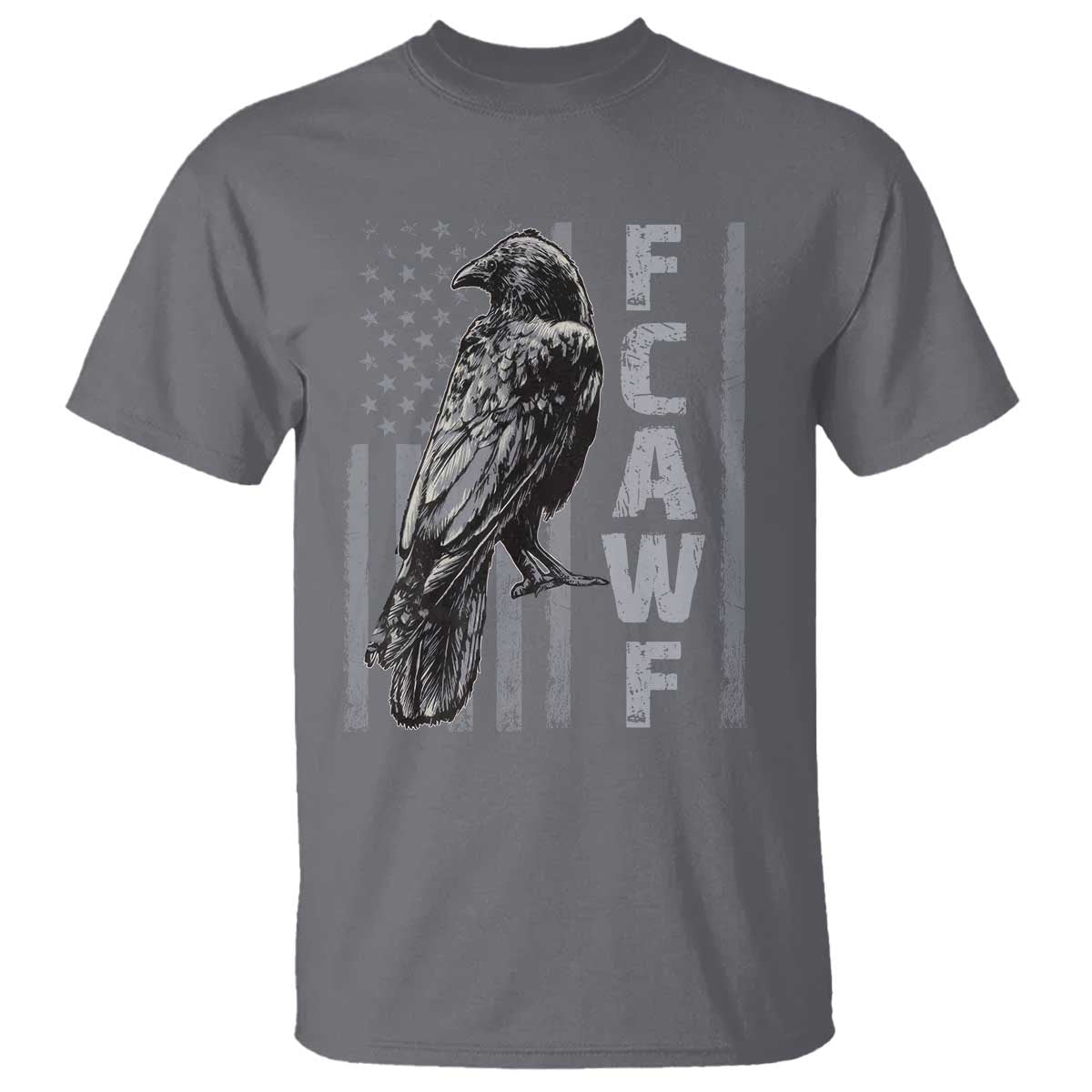 Funny F CAW F Crow T Shirt Vintage American Flag - Wonder Print Shop